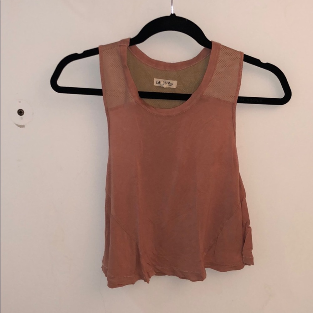 Pink open back tank top